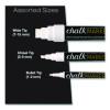 Liquid Chalk Markers, Assorted Tip Sizes And Types, White, 3/Pack