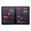 Menu Holder For 8.5 x 11 Menus, Portrait Orientation, 4-View, 9.6 x 12 Holder, Clear/Black/Silver, 10/Pack
