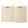 End Tab Fastener Folders, Embossed Labeling Lines, 0.75" Expansion, 2 Fasteners, Letter Size, Manila Exterior, 50/Box