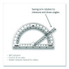 180 Degree Shatter Resistant Swing Arm Protractor, 6" Ruler Edge/10 Cm Ruler Edge, Plastic, Randomly Assorted Color
