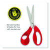 Expert Left-Handed Multipurpose Scissors, 8.25" Long, 5" Cut Length, Straight Red Handle