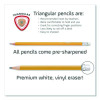 Essentials Triangular Pre-Sharpened Pencils, Hb (#2), Black Lead, Yellow Barrel, 12/Box