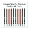 Black'Peps Jumbo Triangular Pencils, Hb (#2), Black Lead, Orange/Black Barrel, Dozen