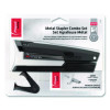 Essentials Metal Full Strip Stapler And Remover Combo, 25 Sheet Capacity, Black