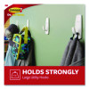 General Purpose Hooks, Large, Plastic, White, 5 Lb Capacity, 12 Hooks And 18 Strips/Pack