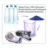Recycled Plastic Three-Piece Desk Set: (1) Pencil Cup, (1) Stapler, (1) Tape Dispenser, (1) Roll Of Tape, Translucent Ash