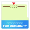 Pressboard Top Tab Classification Folders, 2/5-Cut Tab, Expands 2.5", 2 Dividers, 6 Fasteners, Legal Size, Light Green, 10/Bx