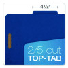 Pressboard Top Tab Classification Folders, 2/5-Cut Tab, Expands 1.75", 1 Divider, 4 Fasteners, Letter Size, Dark Blue, 10/Box
