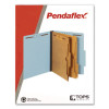 Pressboard Classification Folders, 2/5 Tab, Expands 2.5", 2 Full-Pocket Dividers, 6 Fasteners, Letter Size, Light Blue, 10/Bx
