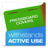Pressboard Top Tab Classification Folders, 2/5-Cut Tab, Expands 2.5", 2 Dividers, 6 Fasteners, Letter Size, Dark Green, 10/Bx