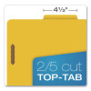 Pressboard Top Tab Classification Folders, 2/5-Cut Tab, Expands 2.5", 2 Dividers, 6 Fasteners, Letter Size, Yellow, 10/Box