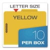 Pressboard Top Tab Classification Folders, 2/5-Cut Tab, Expands 2.5", 2 Dividers, 6 Fasteners, Letter Size, Yellow, 10/Box