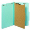 Pressboard Top Tab Classification Folders, 2/5-Cut Tab, Expands 1.75", 1 Divider, 4 Fasteners, Legal Size, Light Blue, 10/Box