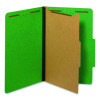 Pressboard Top Tab Classification Folders, 2/5-Cut Tab, Expands 1.75", 1 Divider, 4 Fasteners, Legal Size, Dark Green, 10/Box