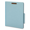 Pressboard Top Tab Classification Folders, 2/5-Cut Tab, Expands 2.5", 2 Dividers, 6 Fasteners, Legal Size, Light Blue, 10/Box