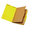 Pressboard Top Tab Classification Folders, 2/5-Cut Tab, Expands 2.5", 2 Dividers, 6 Fasteners, Legal Size, Yellow, 10/Box