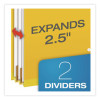 Pressboard Top Tab Classification Folders, 2/5-Cut Tab, Expands 2.5", 2 Dividers, 6 Fasteners, Legal Size, Yellow, 10/Box