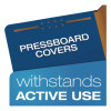 Pressboard Top Tab Classification Folders, 2/5-Cut Tab, Expands 2.5", 2 Dividers, 6 Fasteners, Legal Size, Dark Blue, 10/Box
