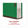 Pressboard Classification Folders, 2/5 Tab, Expands 2.5", 2 Full-Pocket Dividers, 6 Fasteners, Legal Size, Dark Green, 10/Box