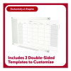 Magnetic Glass Dry Erase Board With Templates, Six Views, 3 Ft x 2 Ft, White Surface