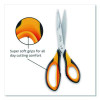 Ultimate Soft Grip Multipurpose Scissors, 8.25" Long, 4.5" Cut Length, Straight Orange/Black Handle
