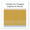 Essentials Triangular Pre-Sharpened Pencils, Hb (#2), Black Lead, Yellow Barrel, 144/Box