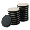 Furniture Sliders, 3.5" Dia, Black/Beige, 16/Pack