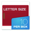 Pressboard End Tab Classification Folders, Straight Tab, Expands 1.75", 1 Divider, 4 Fasteners, Letter Size, Red, 10/Box