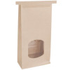 Stand-Up Window Bakery Bag, 4.75 x 2.5 x 9.5, Natural, 500/Carton