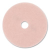 Burnish Floor Pads, 28" Diameter, Pink, 5/Carton