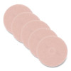 Burnish Floor Pads, 28" Diameter, Pink, 5/Carton