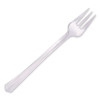 Petites Mini Utensils, Mediumweight, Petite Tasting Fork, Plastic, Clear, 500/Carton