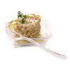 Petites Mini Utensils, Mediumweight, Petite Tasting Fork, Plastic, Clear, 500/Carton