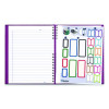 Notepro Notebook, 1-Subject, Wide/Legal Rule, Dark Raspberry Cover, (100) 10.75 x 8.5 Sheets