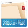 Smartshield End Tab Fastener Folders, Straight Tab, 1 Fastener, Letter Size, Manila, 50/Box