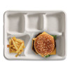 Savaday Molded Fiber Dinnerware, 5-Compartment Plate, Paper, 10.5" Dia, White, 250/Carton
