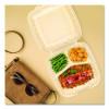 Microwaveable Hinged Containers, Proplanet Seal, 3 Compartments, 9 x 8.75 x 3, Clear, Plastic,150/Carton