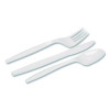 Mediumweight Polypropylene Cutlery, Fork/Knife/Teaspoon, Plastic, White, 250/Carton