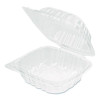 Polypropylene Plastic Hinged Container, 6 x 6 x 3.3, Clear, Plastic, 50/Pack, 6 Packs/Carton