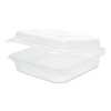 Polypropylene Plastic Hinged Container, 9.35 x 9.22 x 3.17, Clear, Plastic, 50/Pack, 4 Packs/Carton