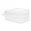 Polypropylene Plastic Hinged Container, 9.35 x 9.22 x 3.17, Clear, Plastic, 50/Pack, 4 Packs/Carton