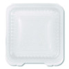 Polypropylene Plastic Hinged Container, 9.35 x 9.22 x 3.17, Clear, Plastic, 50/Pack, 4 Packs/Carton