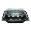 Polypropylene Plastic Hinged Container, 9 x 9 x 3, Black/Clear, Plastic, 50/Pack, 3 Packs/Carton