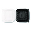 Polypropylene Plastic Hinged Container, 9 x 9 x 3, Black/Clear, Plastic, 50/Pack, 3 Packs/Carton