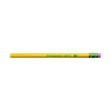 Ticonderoga Beginners Woodcase Pencil With Eraser And Microban, Hb (#2), Black Lead, Yellow Barrel, 12/Pack