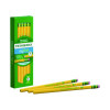 Ticonderoga Beginners Woodcase Pencil With Eraser And Microban, Hb (#2), Black Lead, Yellow Barrel, 12/Pack