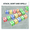At Play 123 Abc Learning Blocks, Corrugated Board, 3" x 3" x 3", Assorted Colors, 50/Pack