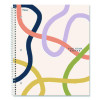 Simple Waves Organic Lines Notebook w/ Study App, 1-Subject, Med/College Rule, Assorted Cover Color (80) 11 x 8.5 Sheets