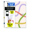 Simple Waves Organic Lines Notebook w/ Study App, 1-Subject, Med/College Rule, Assorted Cover Color (80) 11 x 8.5 Sheets