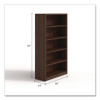 Alera Seville Bookcase, Five-Shelf, 36w x 14d x 65h, Mahogany